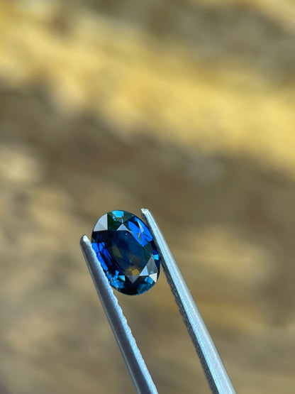 6.9x4.9mm oval blue sapphire gem, 0.89ct, photo 1