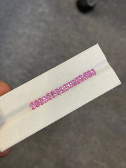 5x3mm pink sapphire oval cut ring set, photo 2