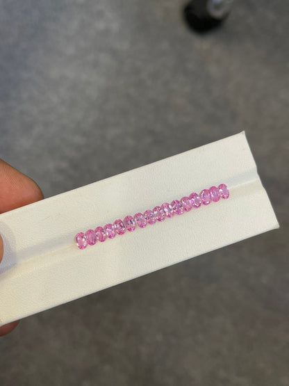 5x3mm pink sapphire oval cut ring set, photo 1