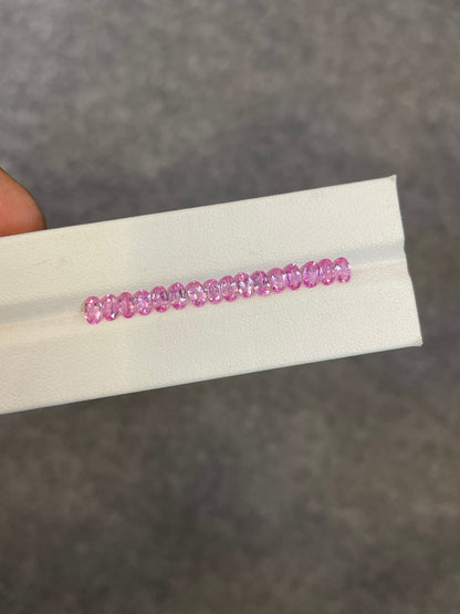 5x3mm pink sapphire oval cut ring set, photo 3