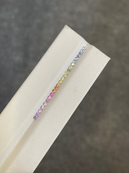 2mm no-heat pastel rainbow sapphire ring set, photo 1