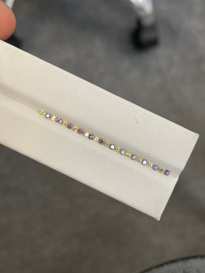 2mm purple-yellow sapphire round ring set, photo 2