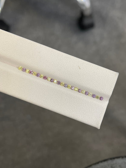 2mm purple-yellow sapphire round ring set, photo 1