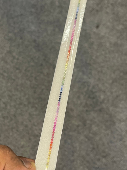 2mm rainbow sapphire bracelet, gradient colors, photo 4