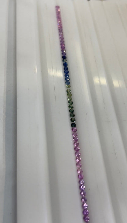 2.5mm fancy sapphire round bracelet, 70pc, photo 1