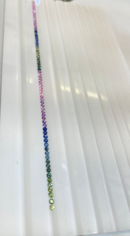 2.5mm fancy sapphire round bracelet, 70pc, photo 2