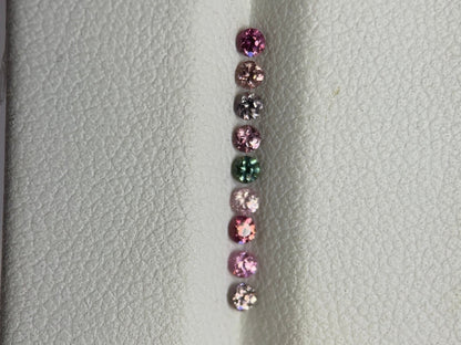 2mm sapphire round ring set, 9-color, photo 4