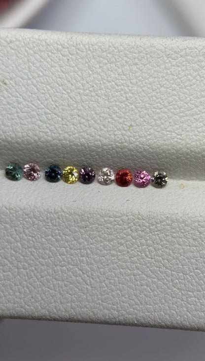 2mm sapphire diamond cut ring, 9-color, photo 1