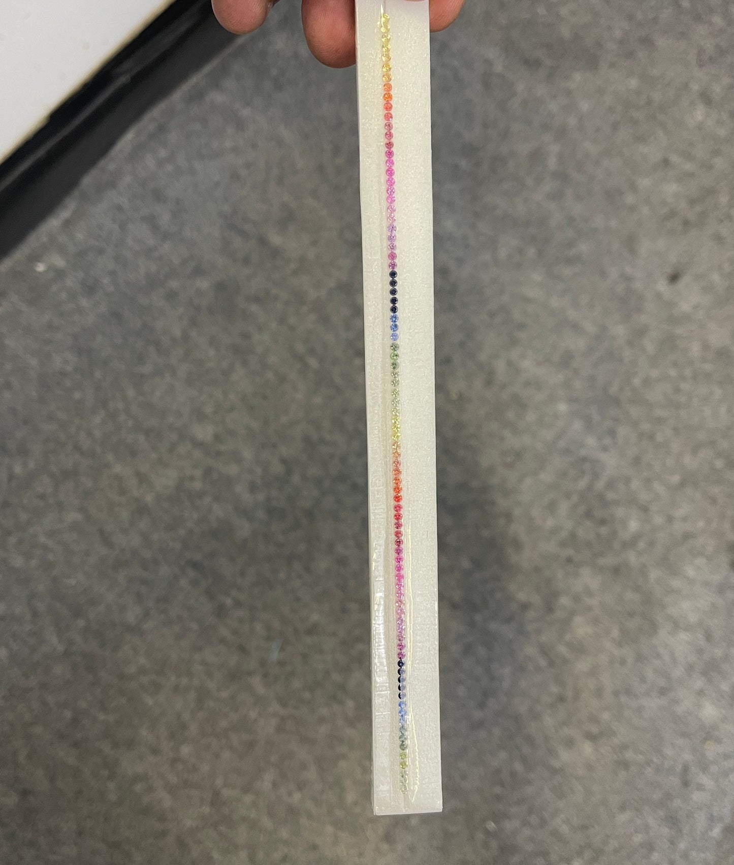 2mm Good Quality Rounds Natural Rainbow Sapphires Bracelet Set 7inch Good Quality Gradient Colors