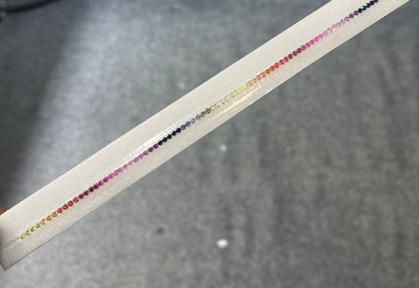 2mm Good Quality Rounds Natural Rainbow Sapphires Bracelet Set 7inch Good Quality Gradient Colors