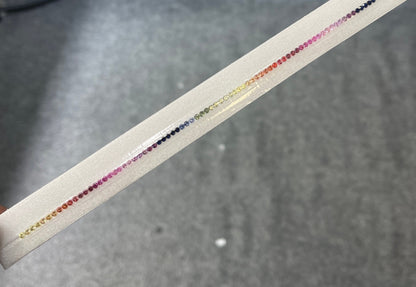 2mm rainbow sapphire bracelet, gradient colors, photo 3