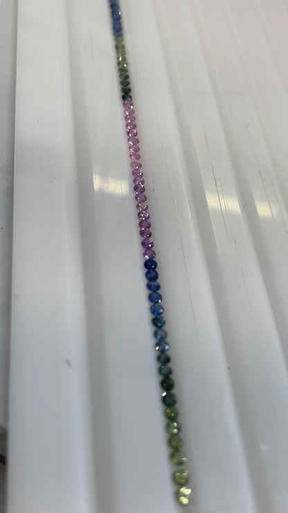 2.5mm fancy sapphire round bracelet, 70pc, photo 3