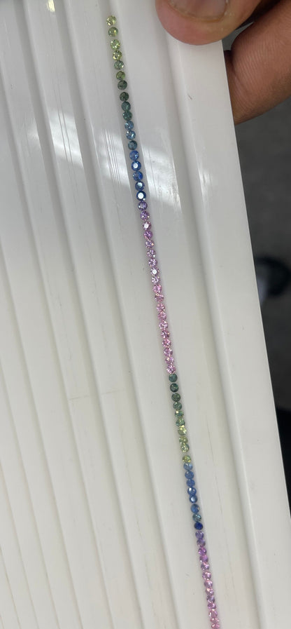 2.5mm fancy sapphire round bracelet, 70pc, photo 5