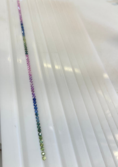 2.5mm fancy sapphire round bracelet, 70pc, photo 4