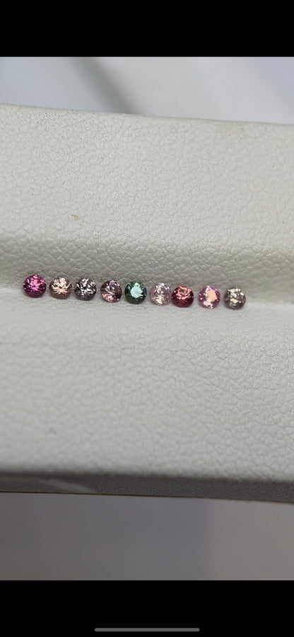 2mm sapphire round ring set, 9-color, photo 3