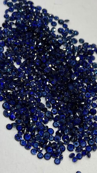 3.25mm blue sapphire round diamond cut, photo 4