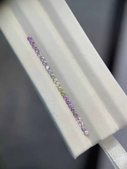 2.1mm purple-yellow sapphire ring set, photo 1