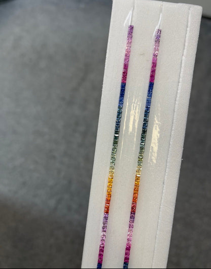 2.3mm rainbow sapphire princess bracelet, photo 3