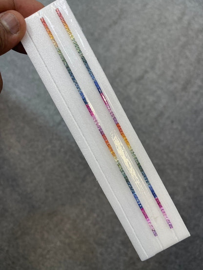 2.3mm rainbow sapphire princess bracelet, photo 1