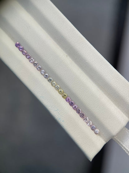 2.1mm purple-yellow sapphire ring set, photo 3