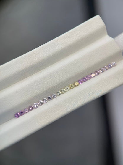 2.1mm purple-yellow sapphire ring set, photo 4