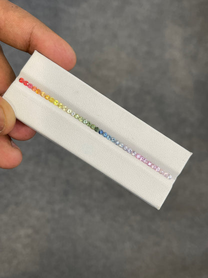 2.4mm rainbow sapphire half bracelet set, photo 2