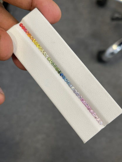 2.4mm rainbow sapphire half bracelet set, photo 5