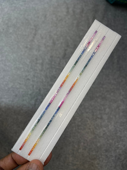 2.3mm rainbow sapphire princess bracelet, photo 2