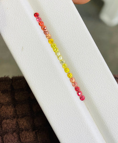 2mm orange-yellow sapphire round ring, photo 1