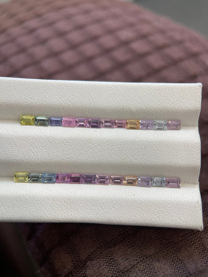 3x2mm no-heat fancy sapphire baguette set, photo 3