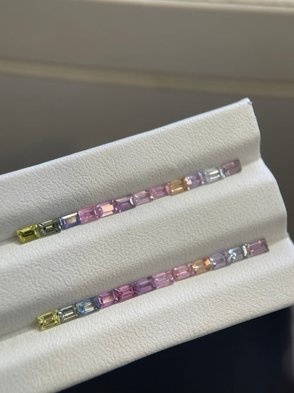 3x2mm no-heat fancy sapphire baguette set, photo 4