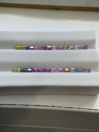 3x2mm no-heat fancy sapphire baguette set, photo 5