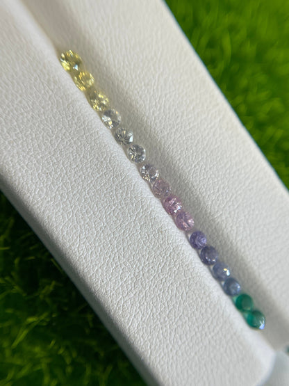 2.7mm sapphire and emerald round ring set, photo 2