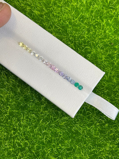 2.7mm sapphire and emerald round ring set, photo 4
