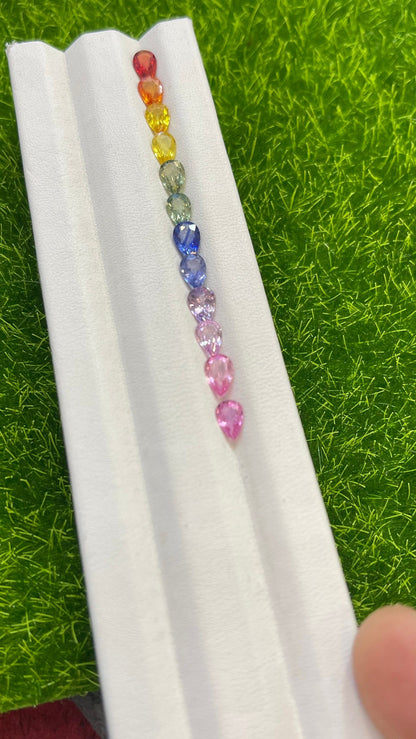 6x4mm rainbow sapphire pear half bracelet, photo 3