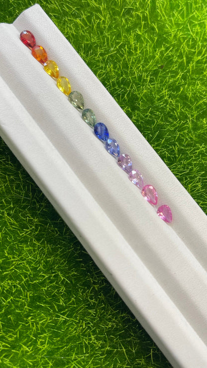6x4mm rainbow sapphire pear half bracelet, photo 4