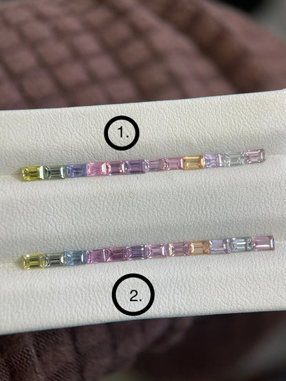 3x2mm no-heat fancy sapphire baguette set, photo 1