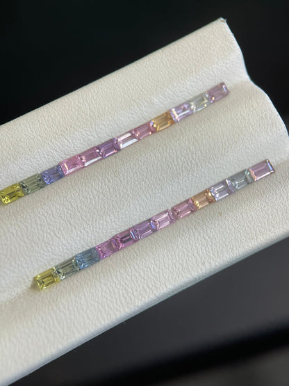 3x2mm no-heat fancy sapphire baguette set, photo 2