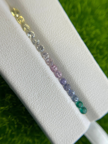 2.7mm sapphire and emerald round ring set, photo 1