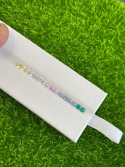 2.7mm sapphire and emerald round ring set, photo 3