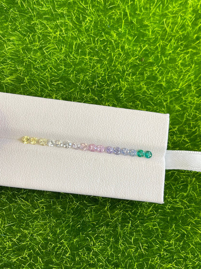 2.7mm sapphire and emerald round ring set, photo 5