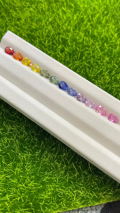 6x4mm rainbow sapphire pear half bracelet, photo 2