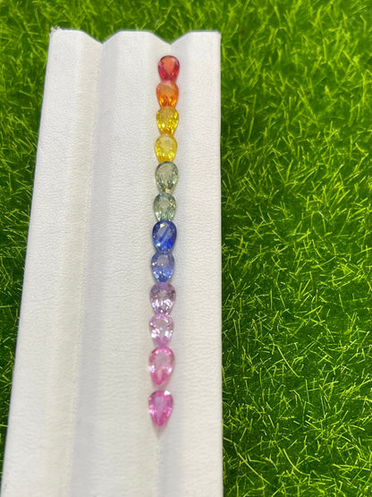 6x4mm rainbow sapphire pear half bracelet, photo 5