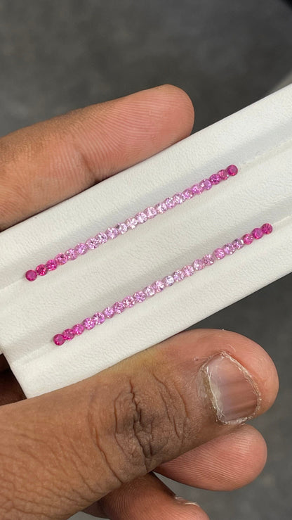 2.1mm pink sapphire gradient ring set, photo 2