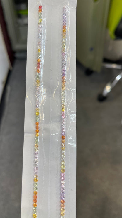 2.5mm fancy pastel sapphire bracelet set, photo 1