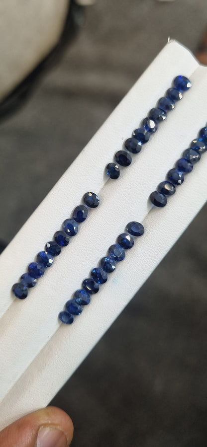 4.5x3.5mm blue sapphire oval ring set, photo 1