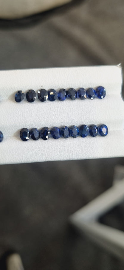 4.5x3.5mm blue sapphire oval ring set, photo 3