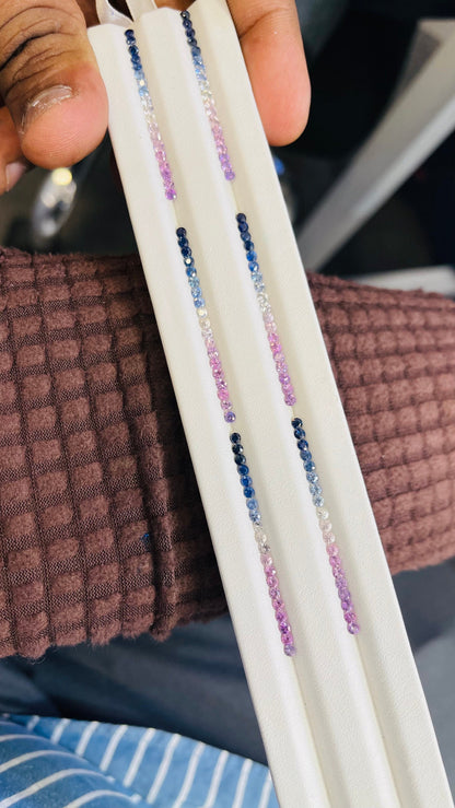 2.3mm pastel sapphire gradient ring set, photo 3
