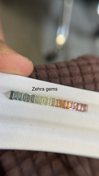 4x2mm pastel sapphire baguette loose set, photo 4