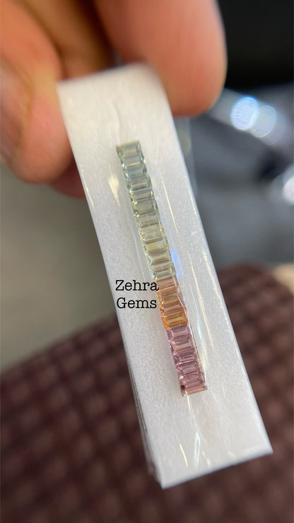 4x2mm pastel sapphire baguette loose set, photo 2